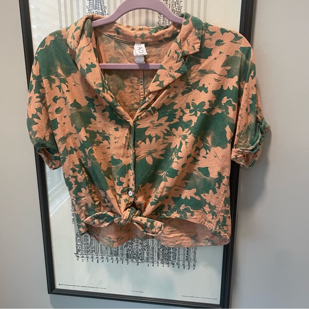 AMADI Maia Tie-Front Floral Blouse- Size XS